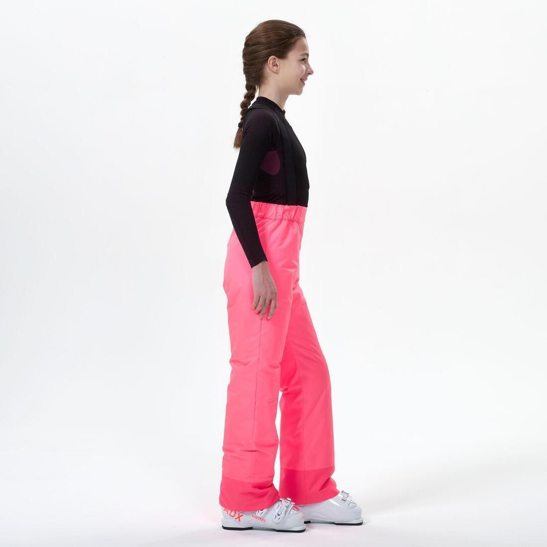 Kids Girls Warm And Waterproof Ski Trousers 100, Pink, , large image number 6