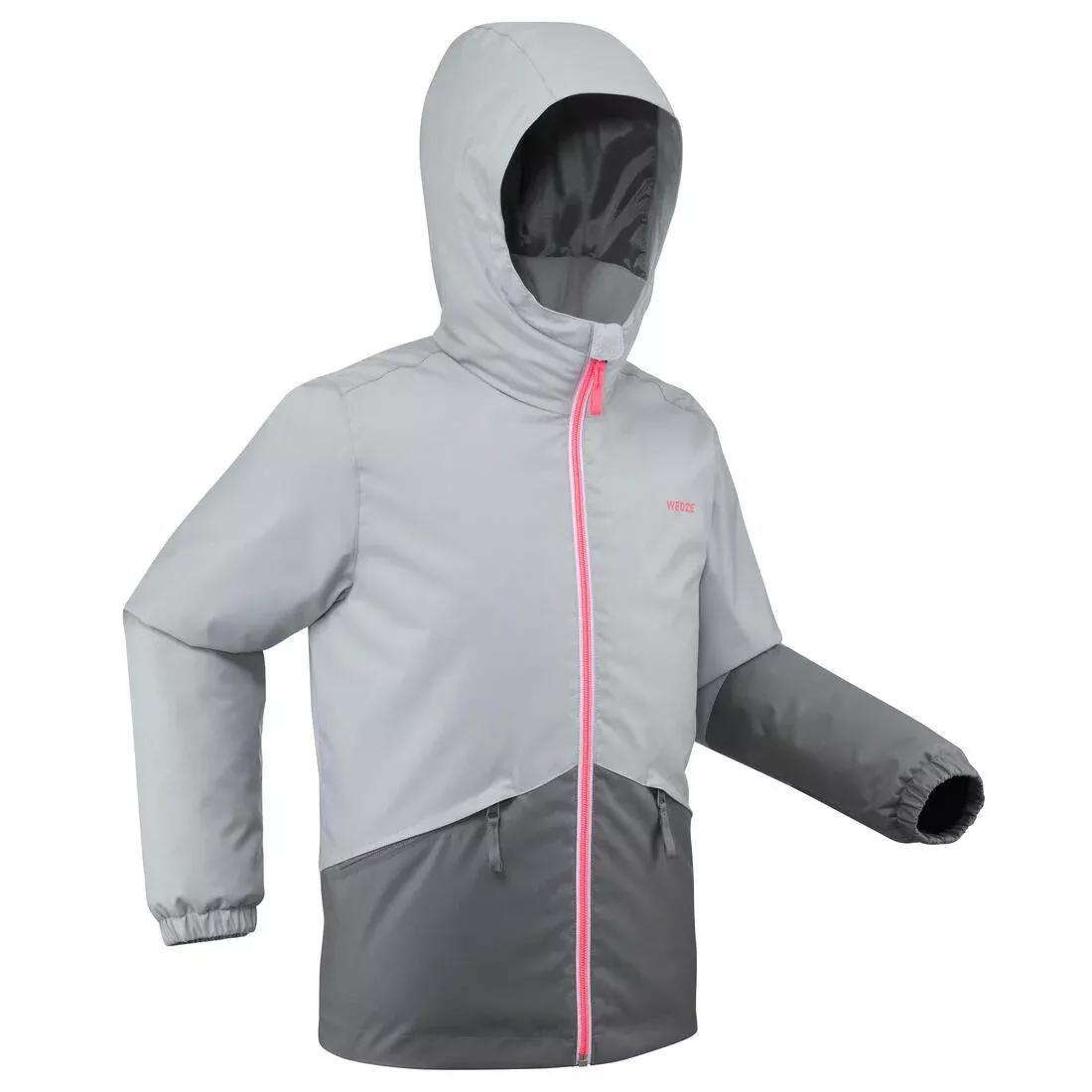 Kids Girls Warm And Waterproof Ski Jacket - 100, Grey, , large image number 0