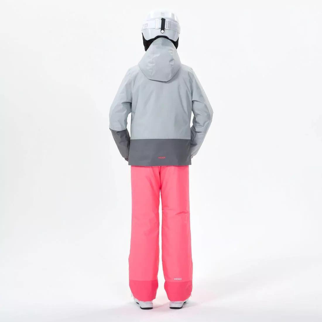 Kids Girls Warm And Waterproof Ski Jacket - 100, Grey, , large image number 4