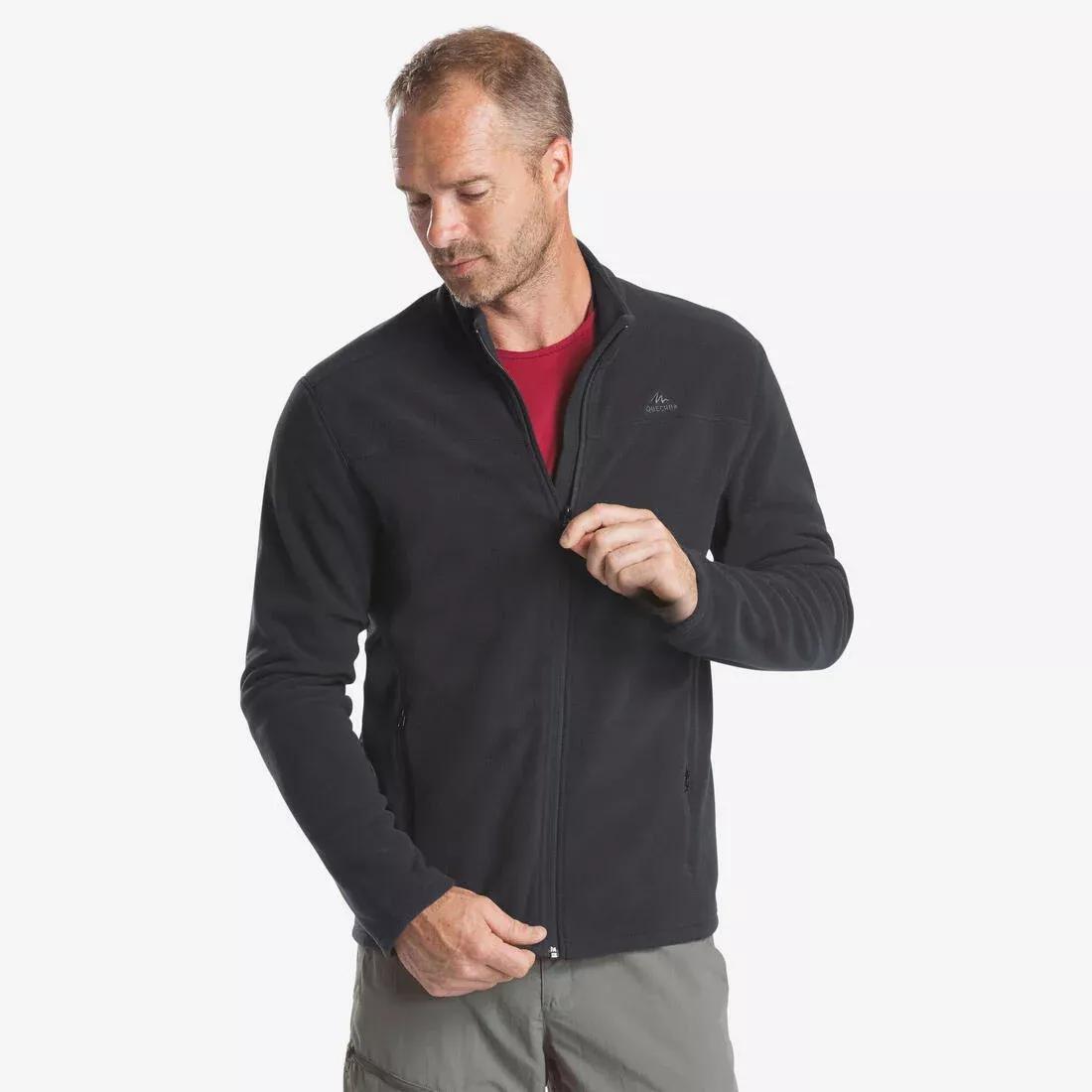 Men Hiking Fleece Jacket - Mh120, Black, No Color, medium
