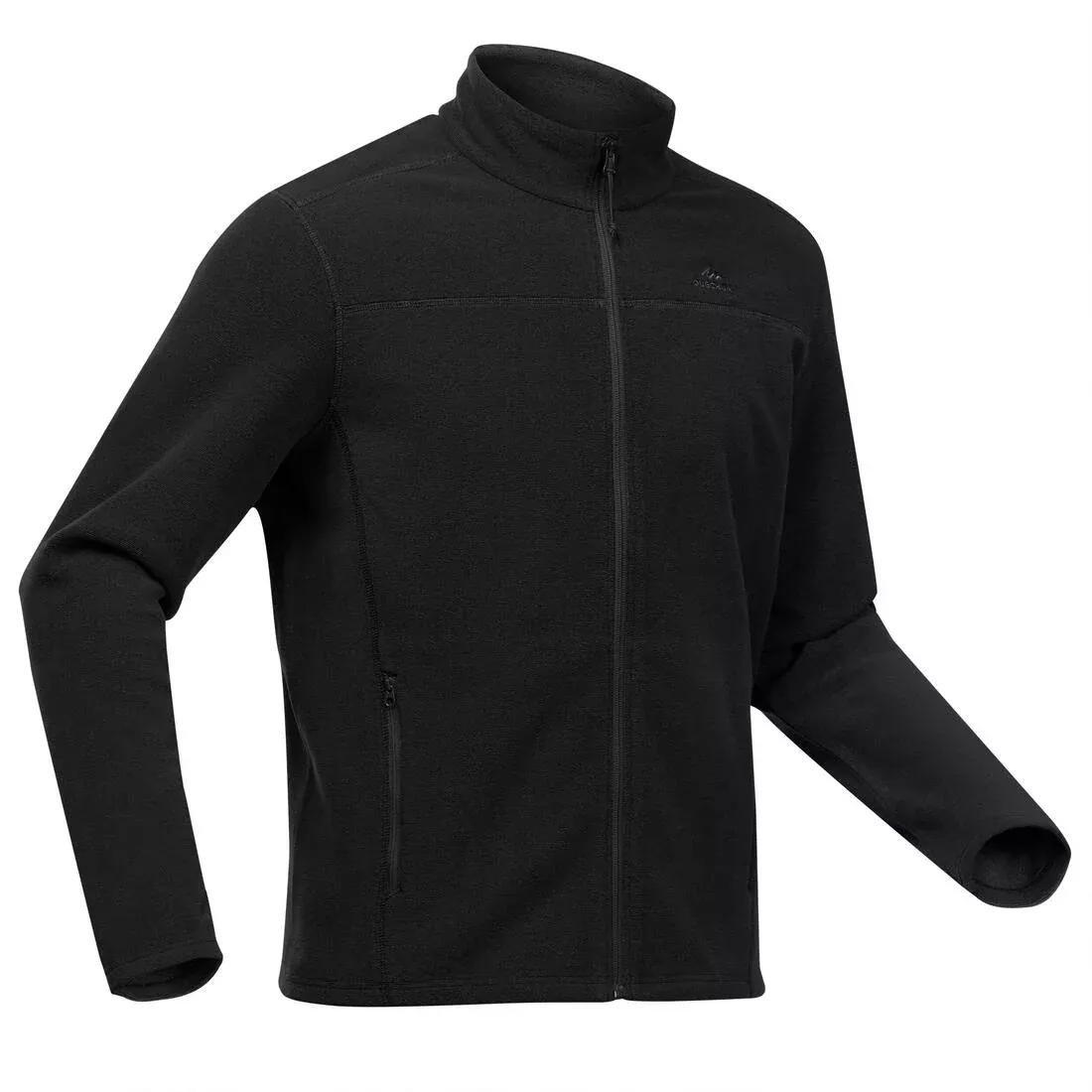 Men Hiking Fleece Jacket - Mh120, Black, No Color, large image number 4