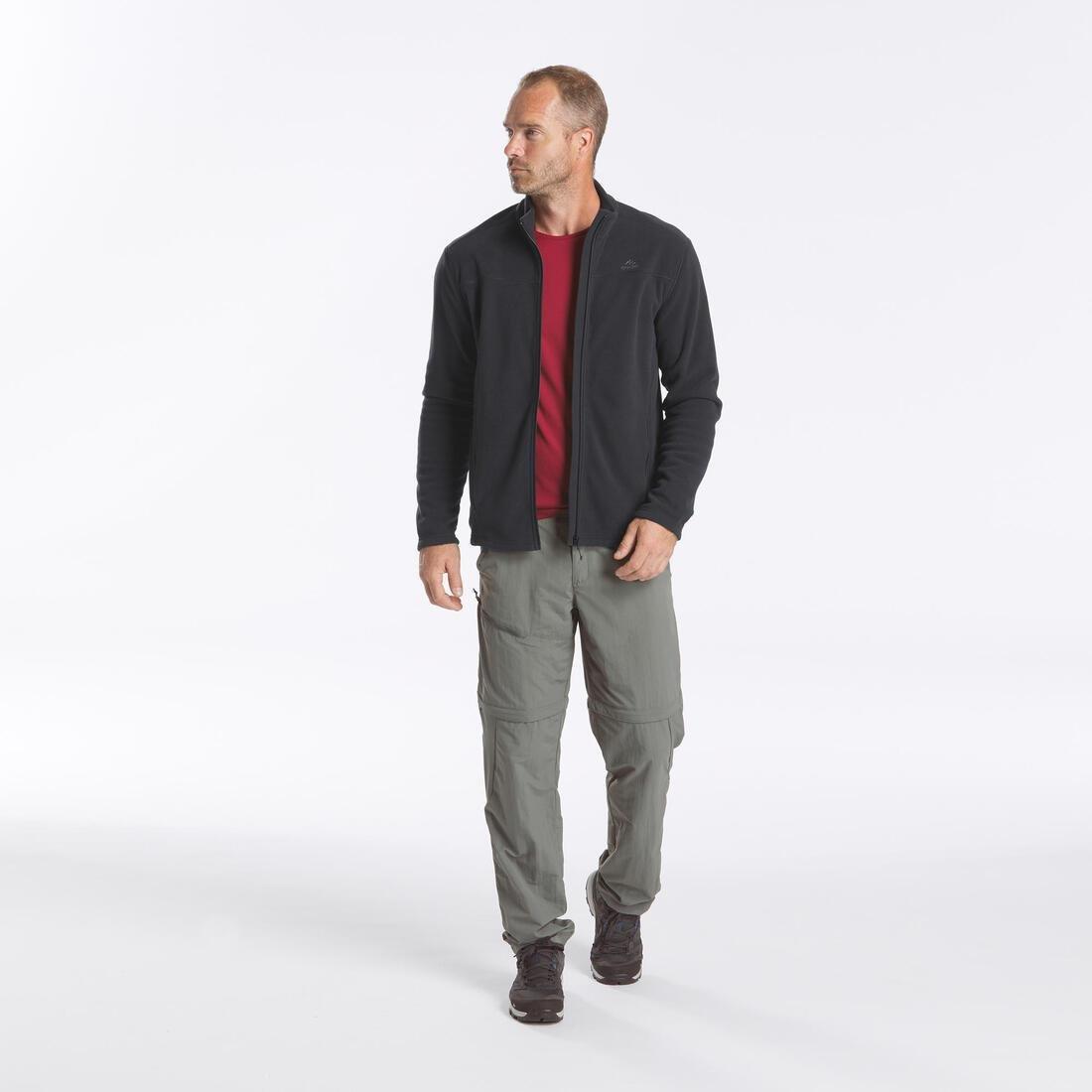 Men Hiking Fleece Jacket - Mh120, Black, , large image number 7