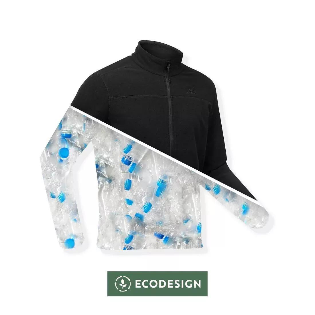 Men Hiking Fleece Jacket - Mh120, Black, No Color, medium