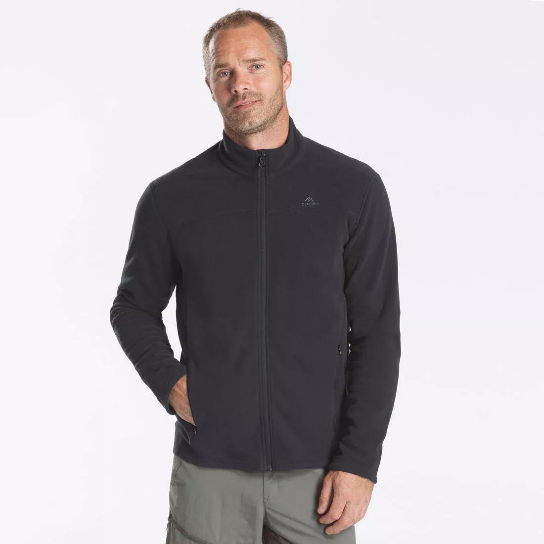 Men Hiking Fleece Jacket - Mh120, Black, No Color, medium