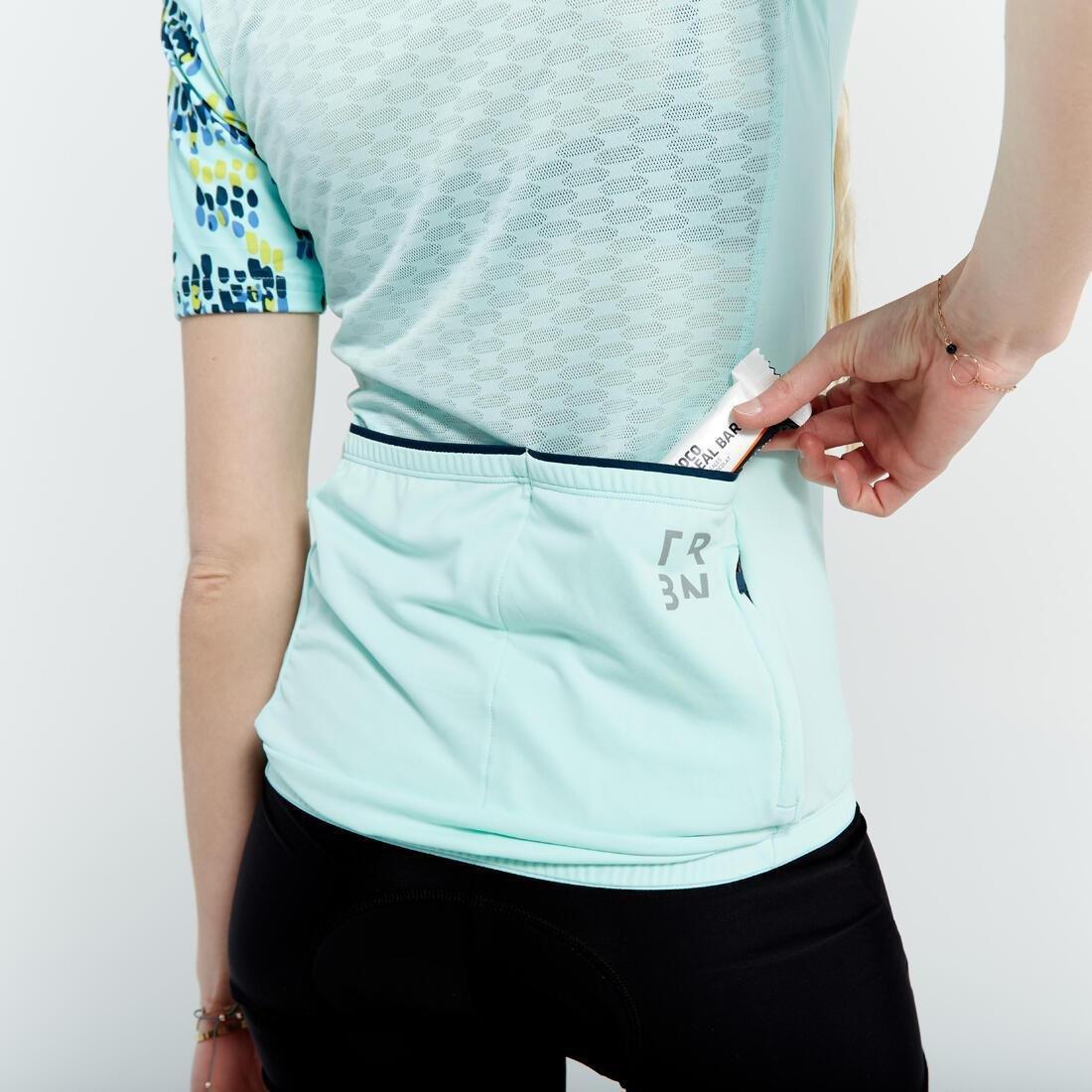 BORDEAUX Women's Cycling Short-Sleeved Jersey 500 - Sunplant Burgundy, No Color, large image number 8
