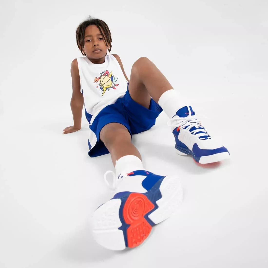 Kids Unisex Intermediate Basketball Shoes - Ss500H, White, , large image number 8