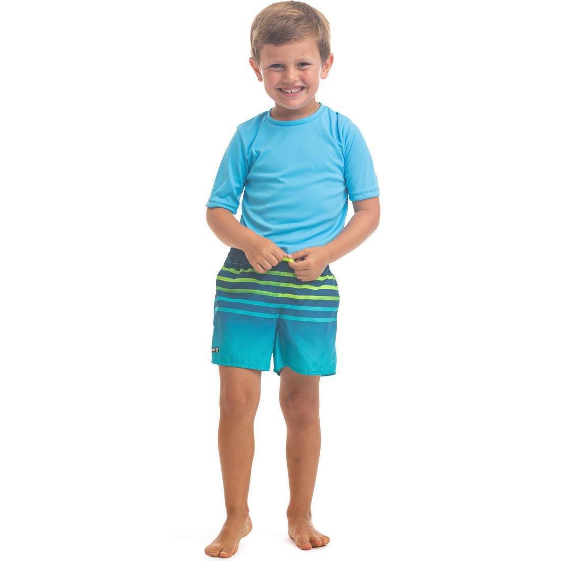 Kids Boys Swim Shorts - 100 Striped, Red, , large image number 7