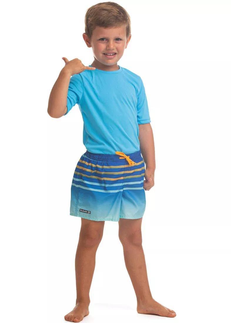 Kids Boys Swim Shorts - 100 Striped, Red, , large image number 8
