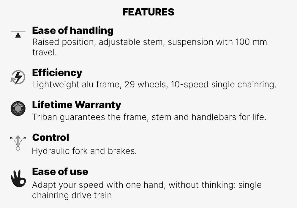 29 Inch Touring Mountain Bike Explore 520, Grey, No Color, medium