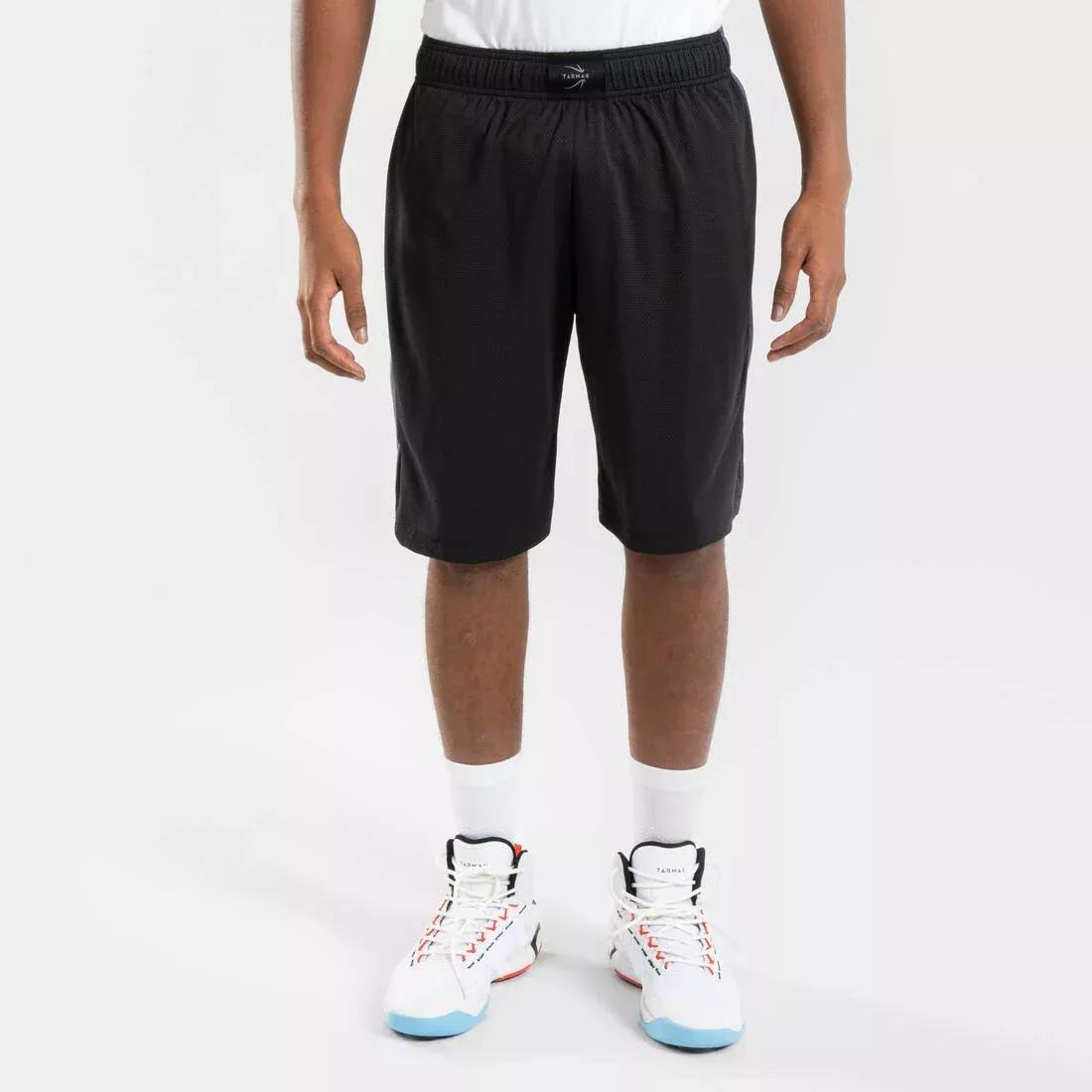 Men's Basketball Shorts SH500, Black, No Color, medium