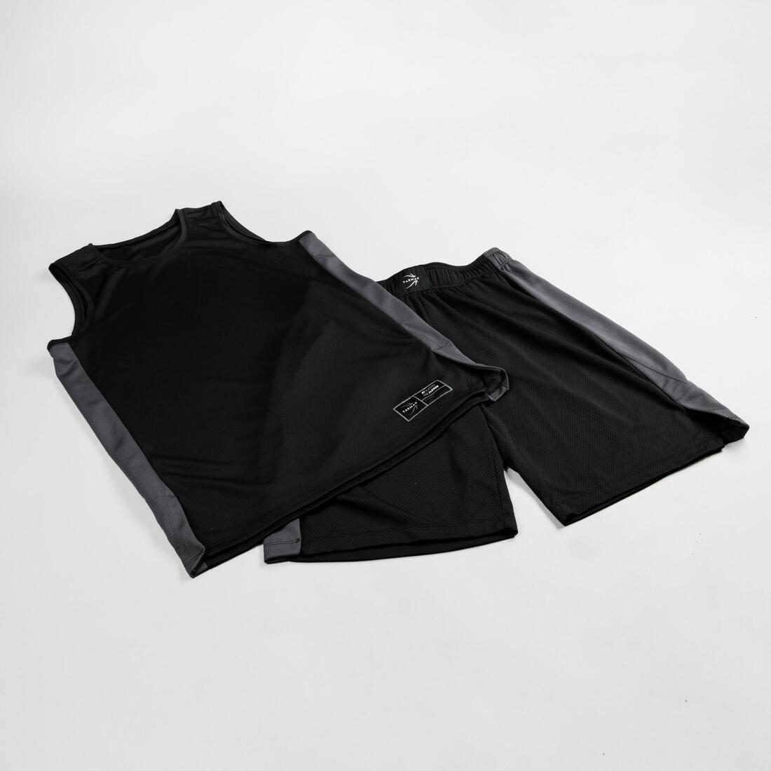 Men's Basketball Shorts SH500, Black, No Color, medium