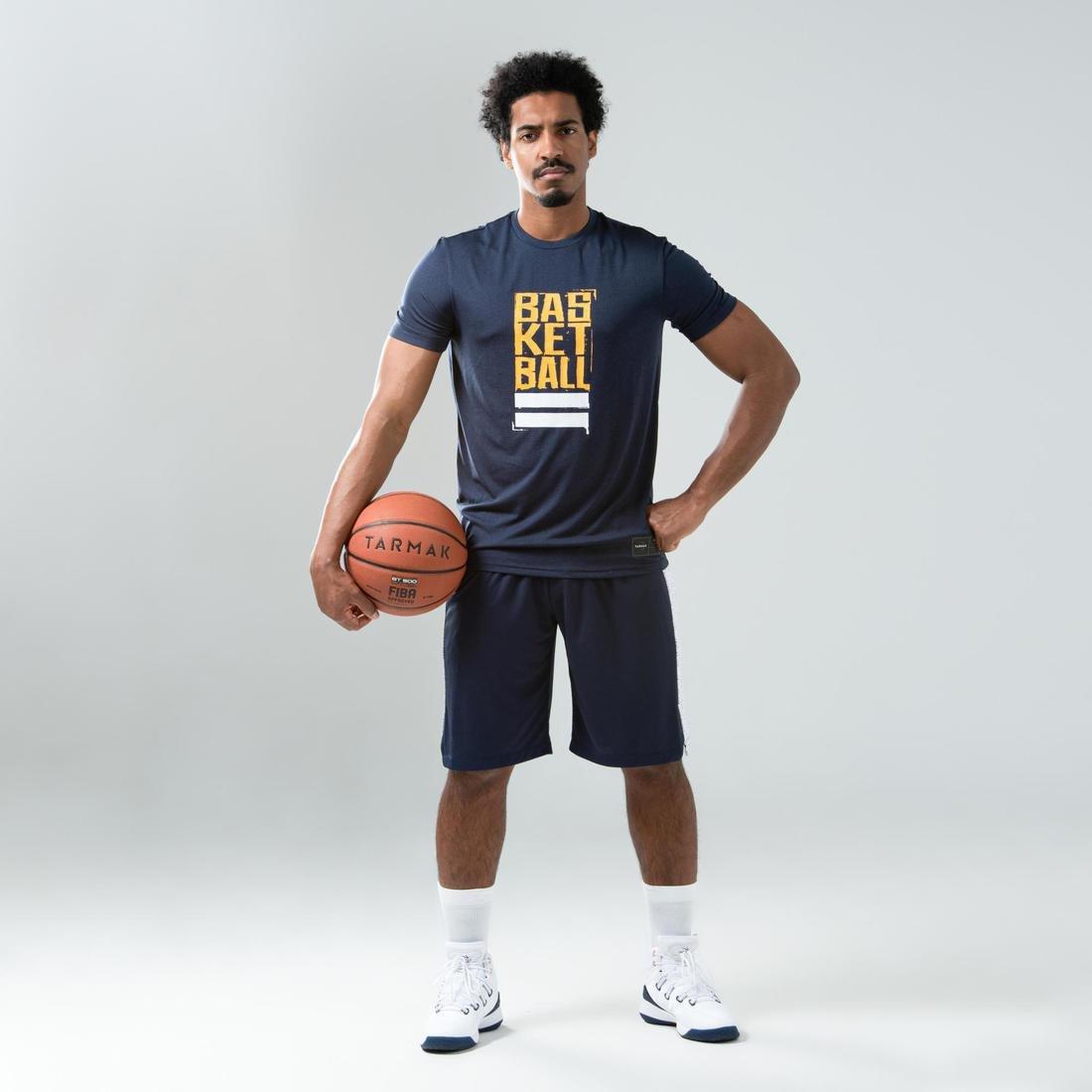 Men's Basketball Shorts SH500, Black, No Color, large image number 4