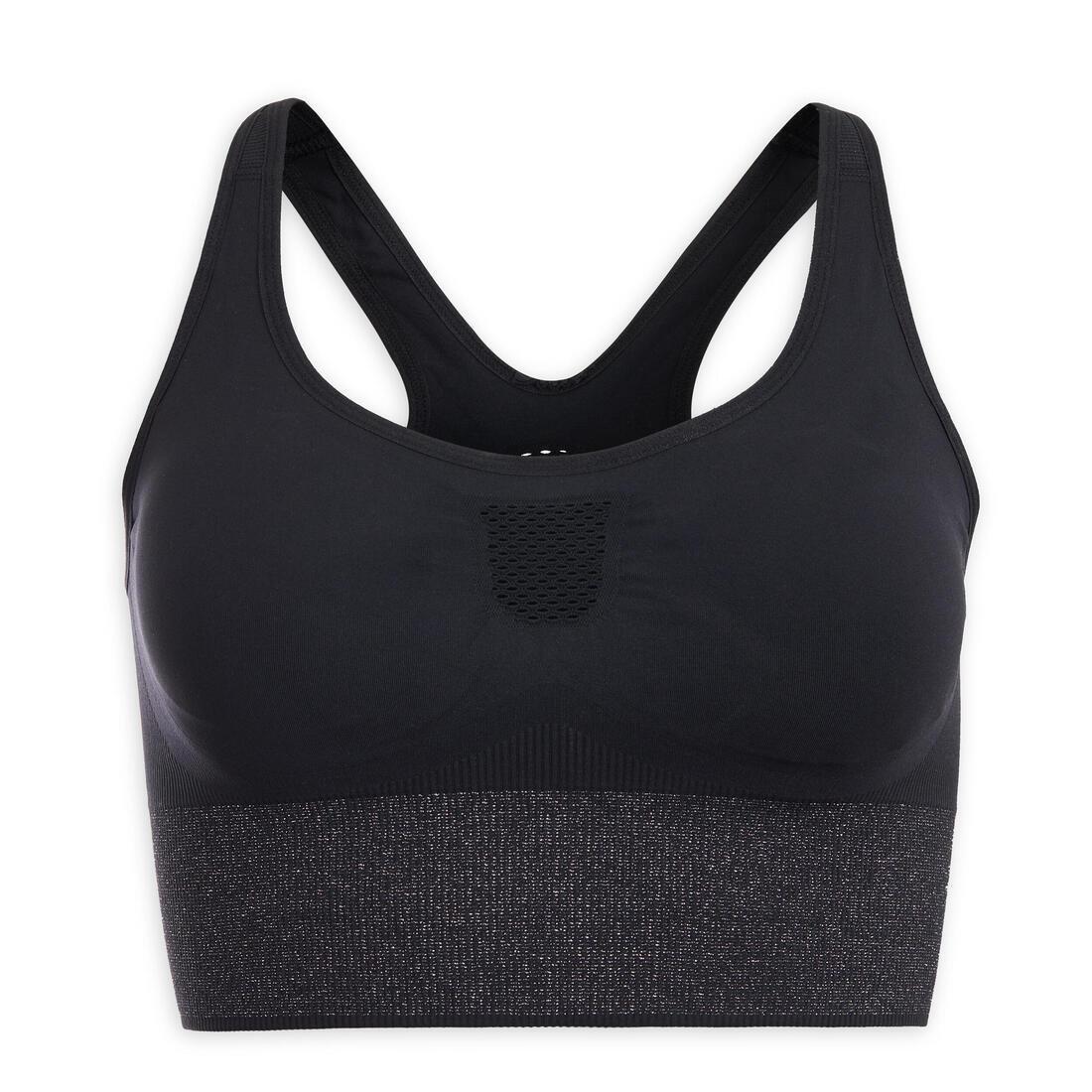 BLACK Long Dynamic Yoga Sports Bra, No Color, large image number 12