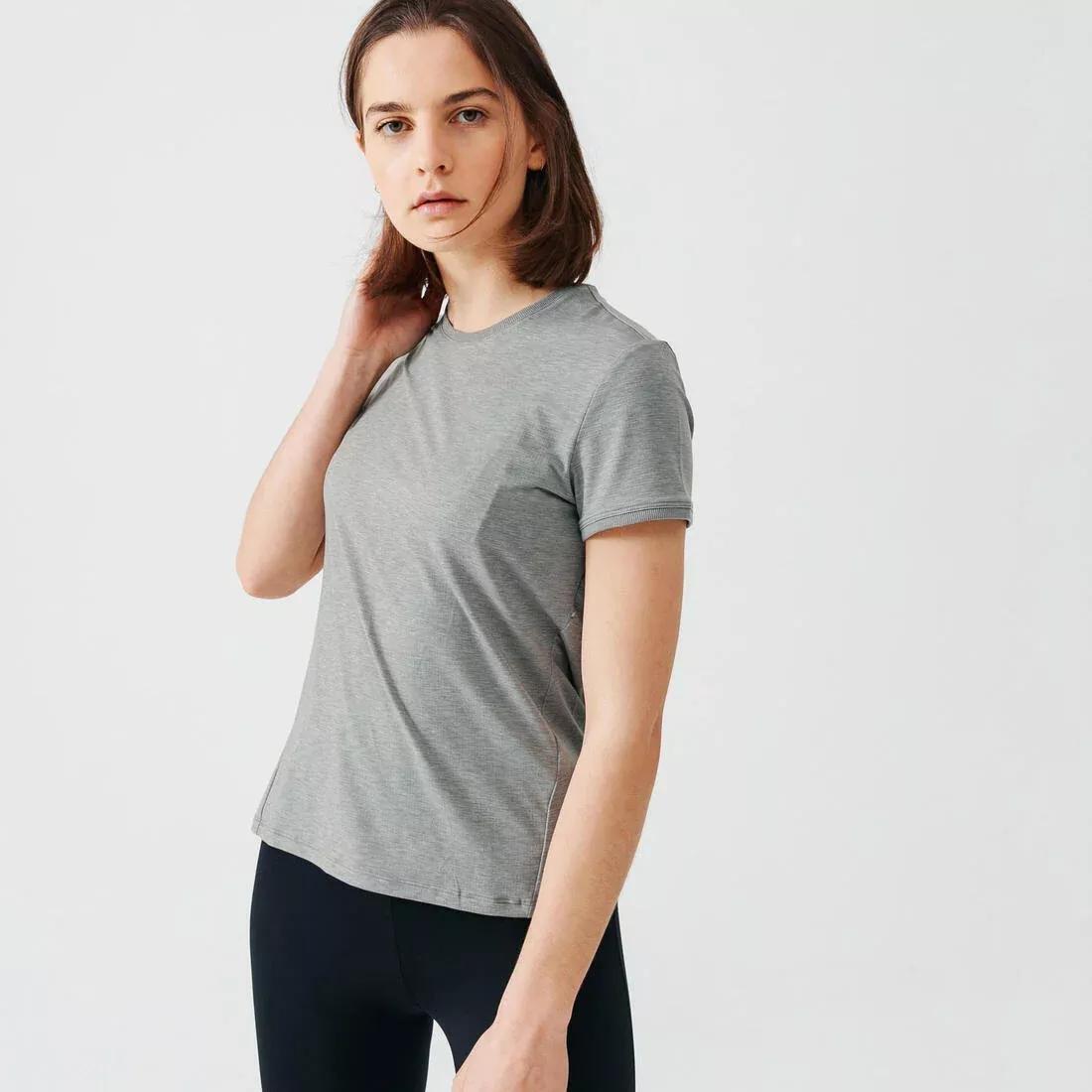 Women Soft And Breathable Running T-Shirt, Khaki, No Color, large image number 0