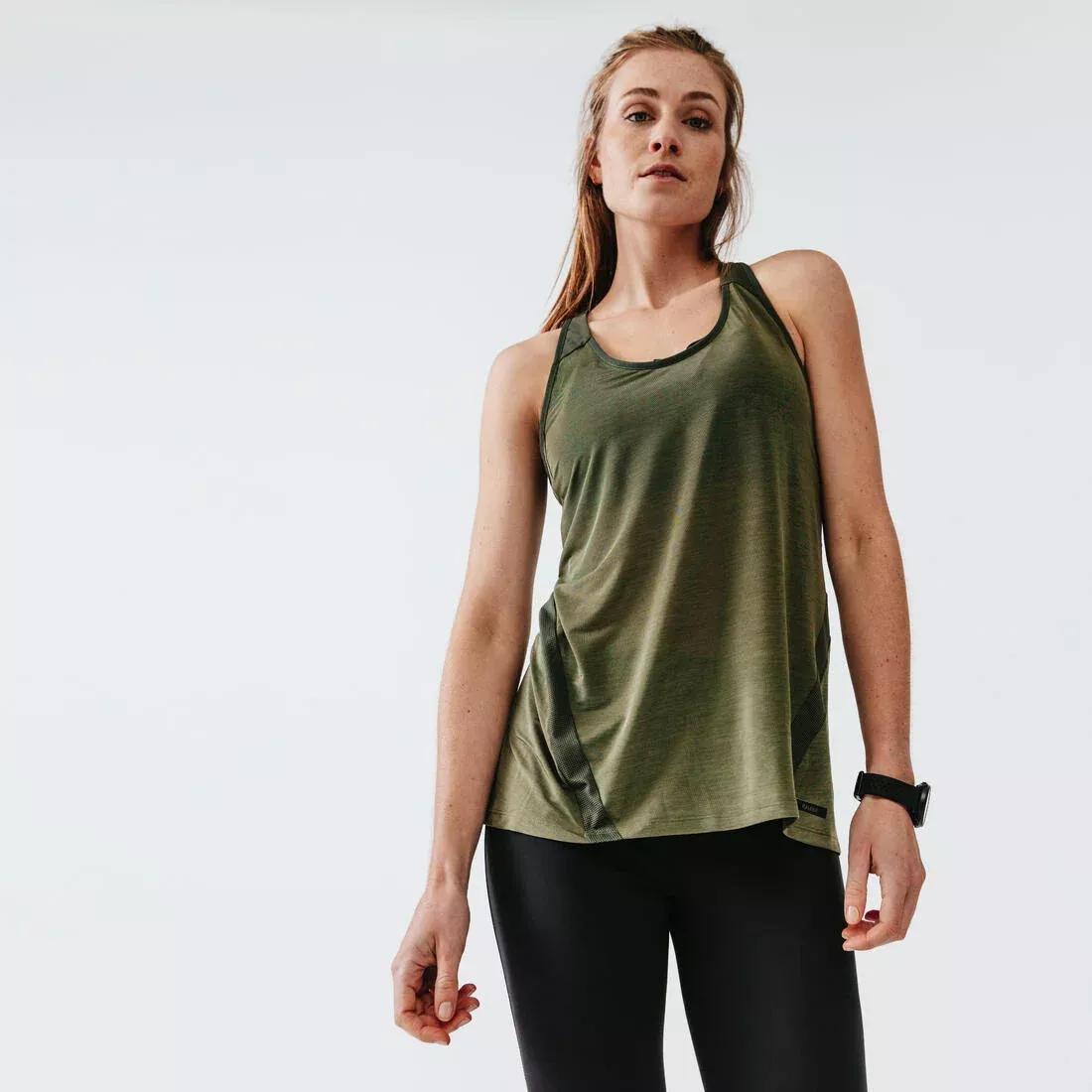ASH KHAKI GREEN Women's Running Lightweight Tank Top Light, , large image number 0
