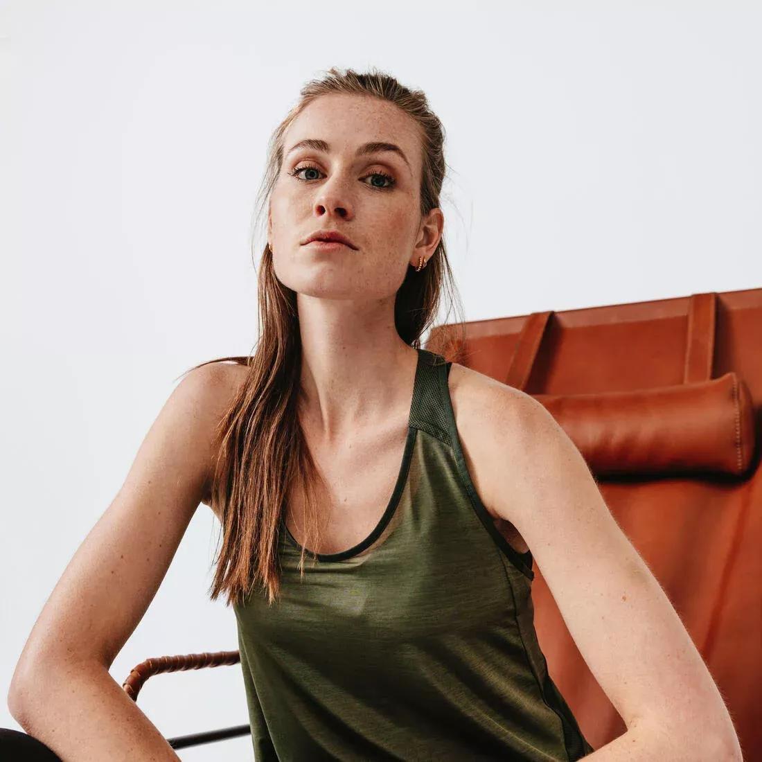 ASH KHAKI GREEN Women's Running Lightweight Tank Top Light, , large image number 10