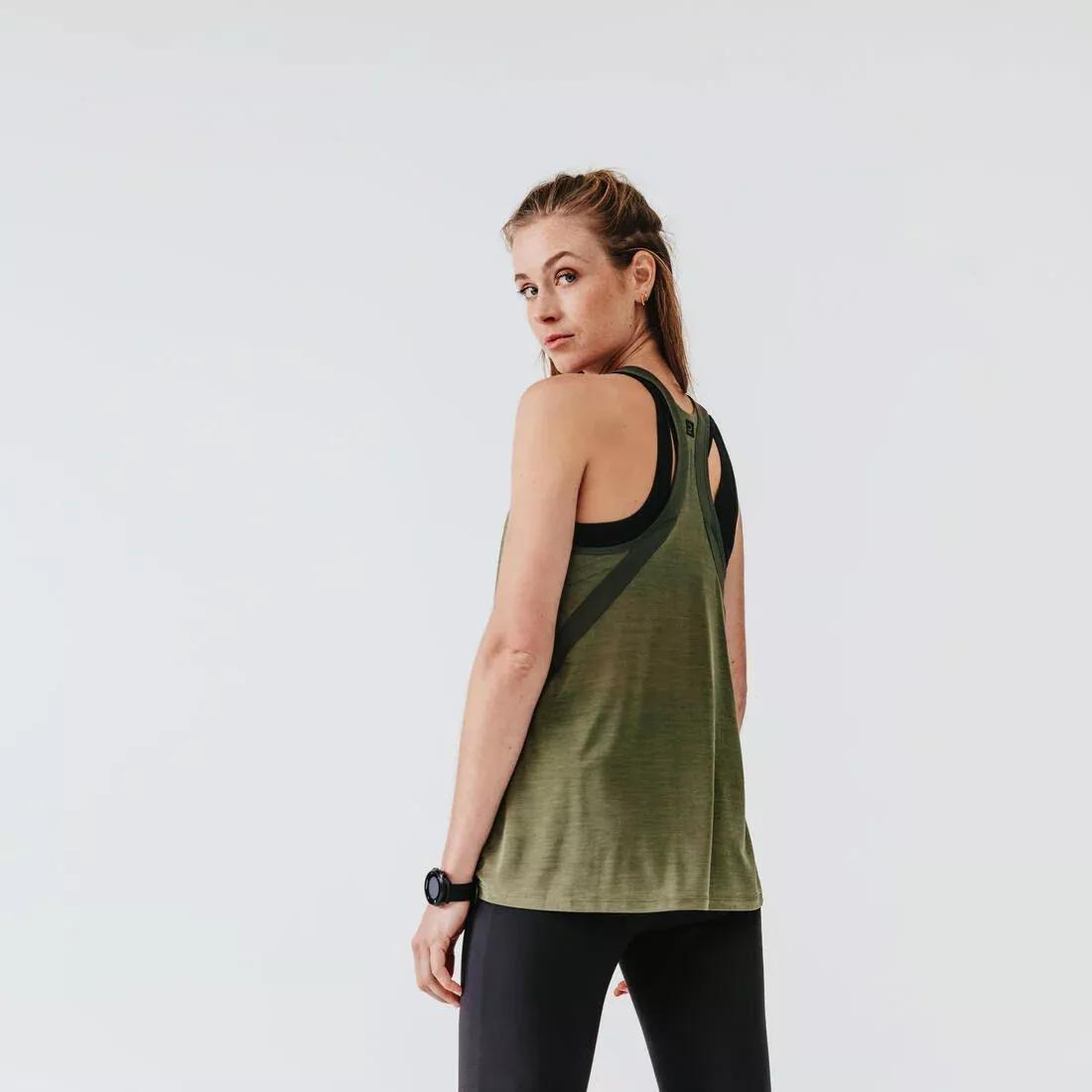 ASH KHAKI GREEN Women's Running Lightweight Tank Top Light, , large image number 12