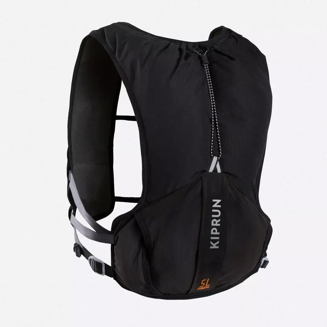 BLACK Unisex Running Vest 5L With Water Bladder, No Color, large image number 3