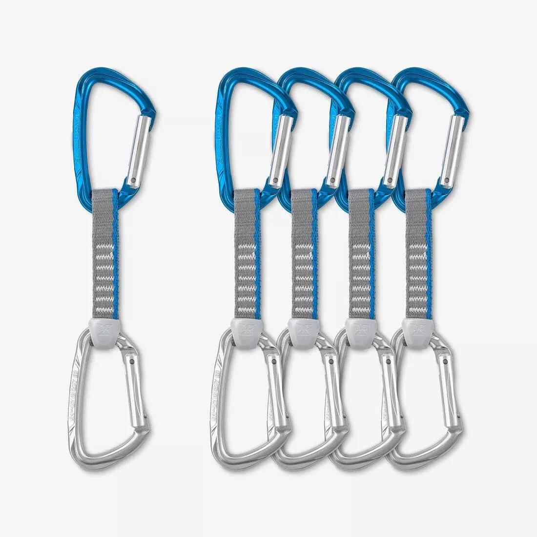 Pack 5 Quickdraws For Mountaineering And Climbing Klimb 11 cm, Blue, No Color, medium