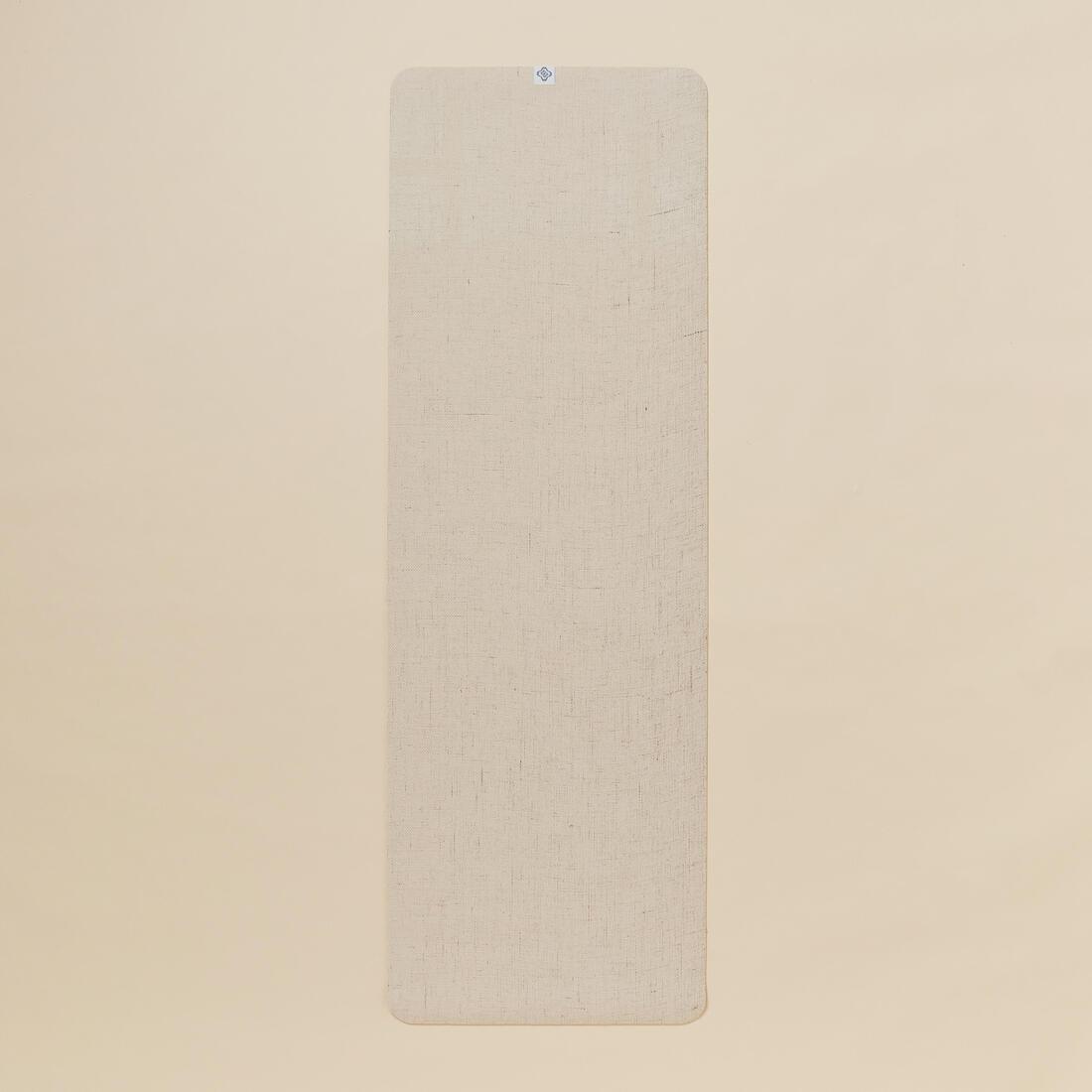 KIMJALY 183 cm x 61 cm x 4 mm Jute and Natural Rubber Yoga Mat, Eggshell