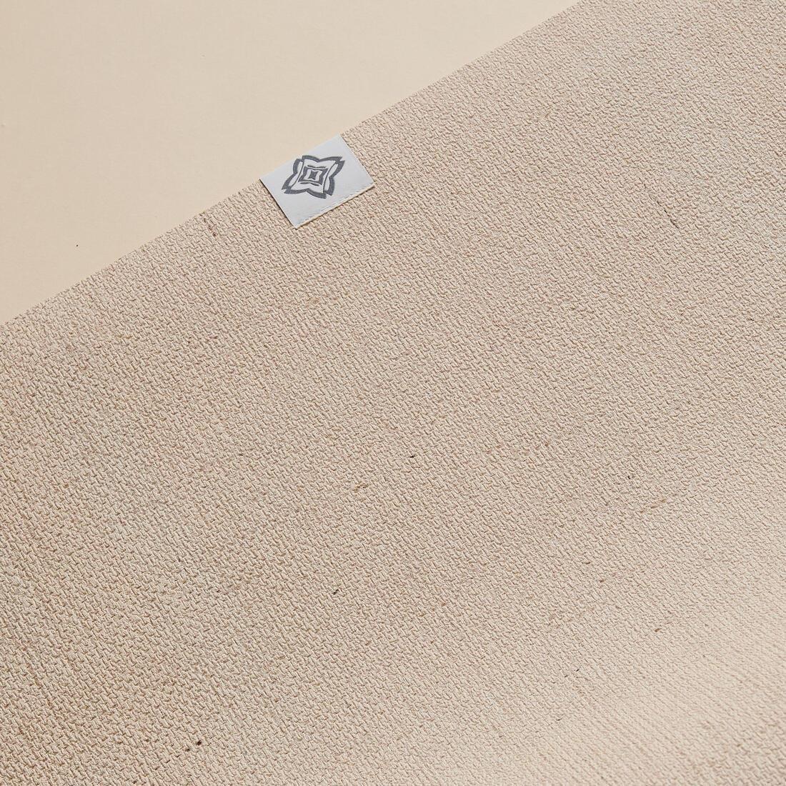 CREAM BEIGE 183 cm x 61 cm x 4 mm Jute and Natural Rubber Yoga Mat, No Color, large image number 4