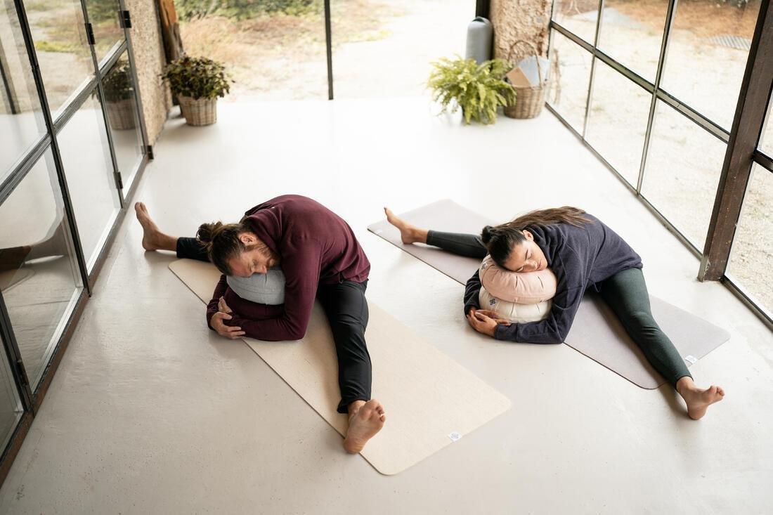 CREAM BEIGE 183 cm x 61 cm x 4 mm Jute and Natural Rubber Yoga Mat, No Color, large image number 5