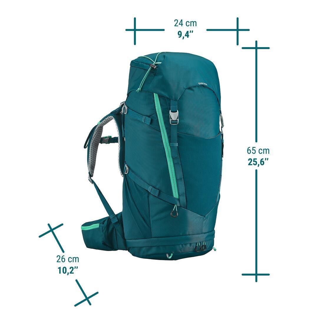 TEAL BLUE Children's Hiking/Trekking 40+10L Backpack MH500, No Color, large image number 1