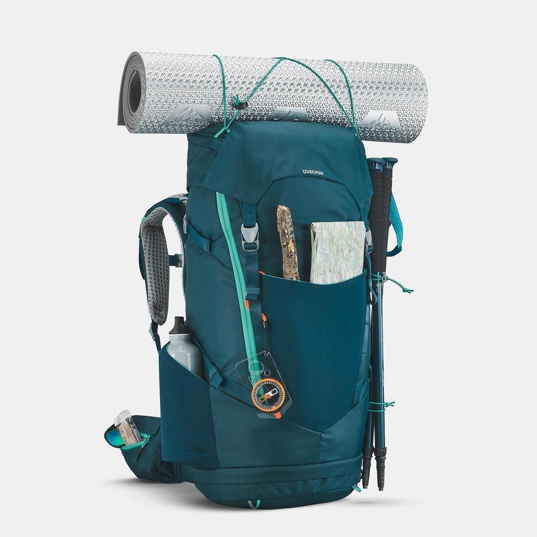 TEAL BLUE Children's Hiking/Trekking 40+10L Backpack MH500, No Color, large image number 5