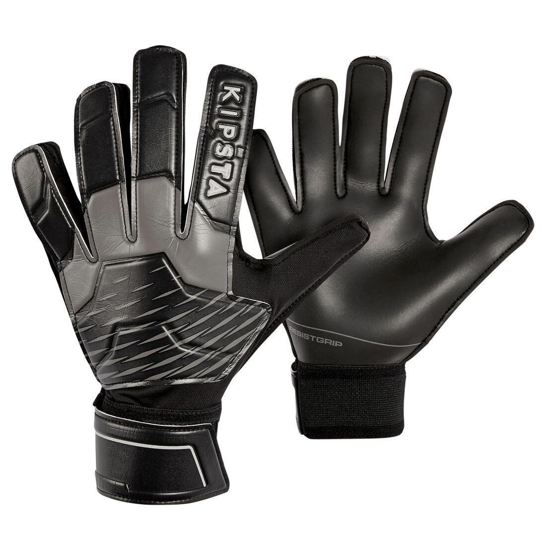 KIPSTA - Adult Football Goalkeeper Gloves F100 Resist, Black