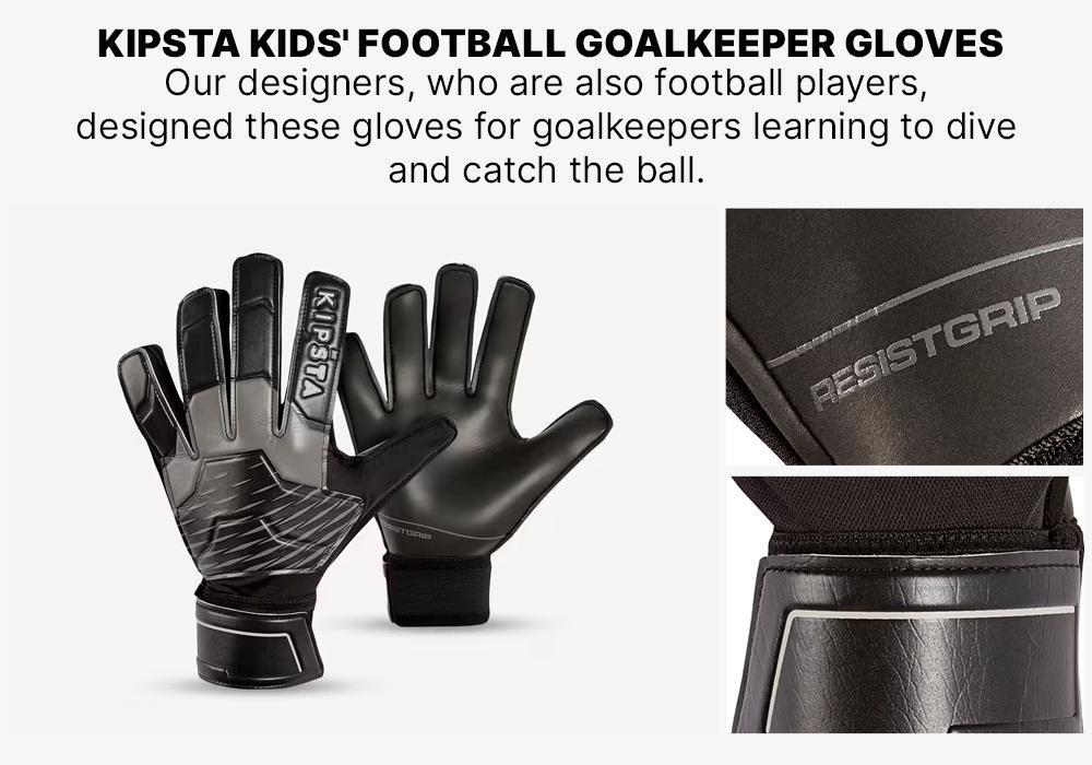 10Adult Football Goalkeeper GlovesF100 Resist, Black, , large image number 1