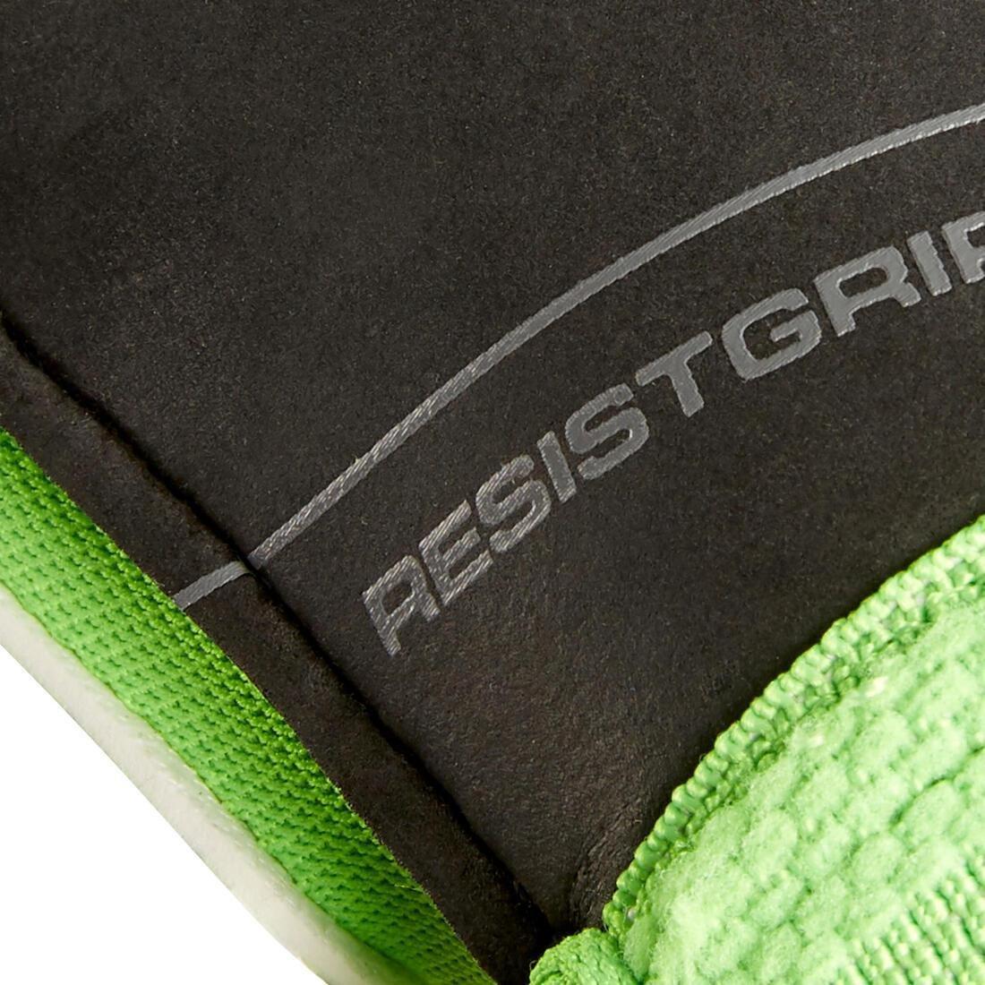 Kids' Football Goalkeeper Gloves F100 Resist, Fluo Lime, No Color, large image number 1