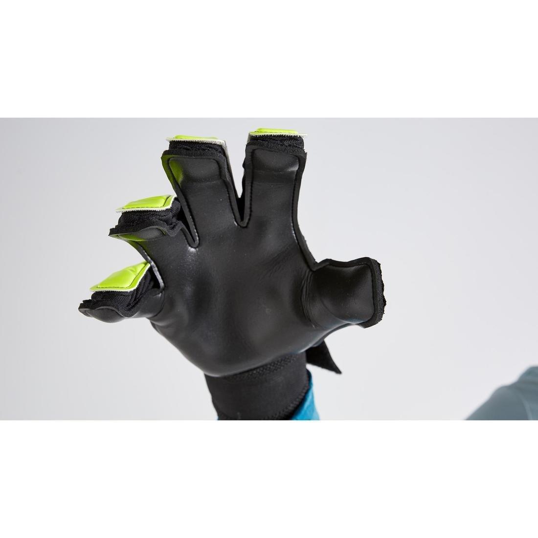 Kids' Football Goalkeeper Gloves F100 Resist, Fluo Lime, No Color, large image number 6