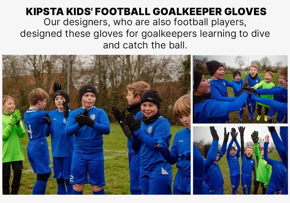 Kids' Football Goalkeeper Gloves F100 Resist, Fluo Lime, No Color, large image number 16