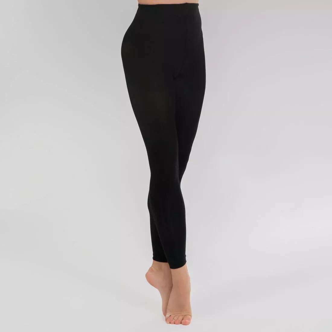 Kids Girls Footless Ballet Tights, Black, , large image number 10