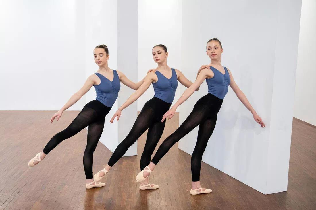 Kids Girls Footless Ballet Tights, Black, , large image number 13