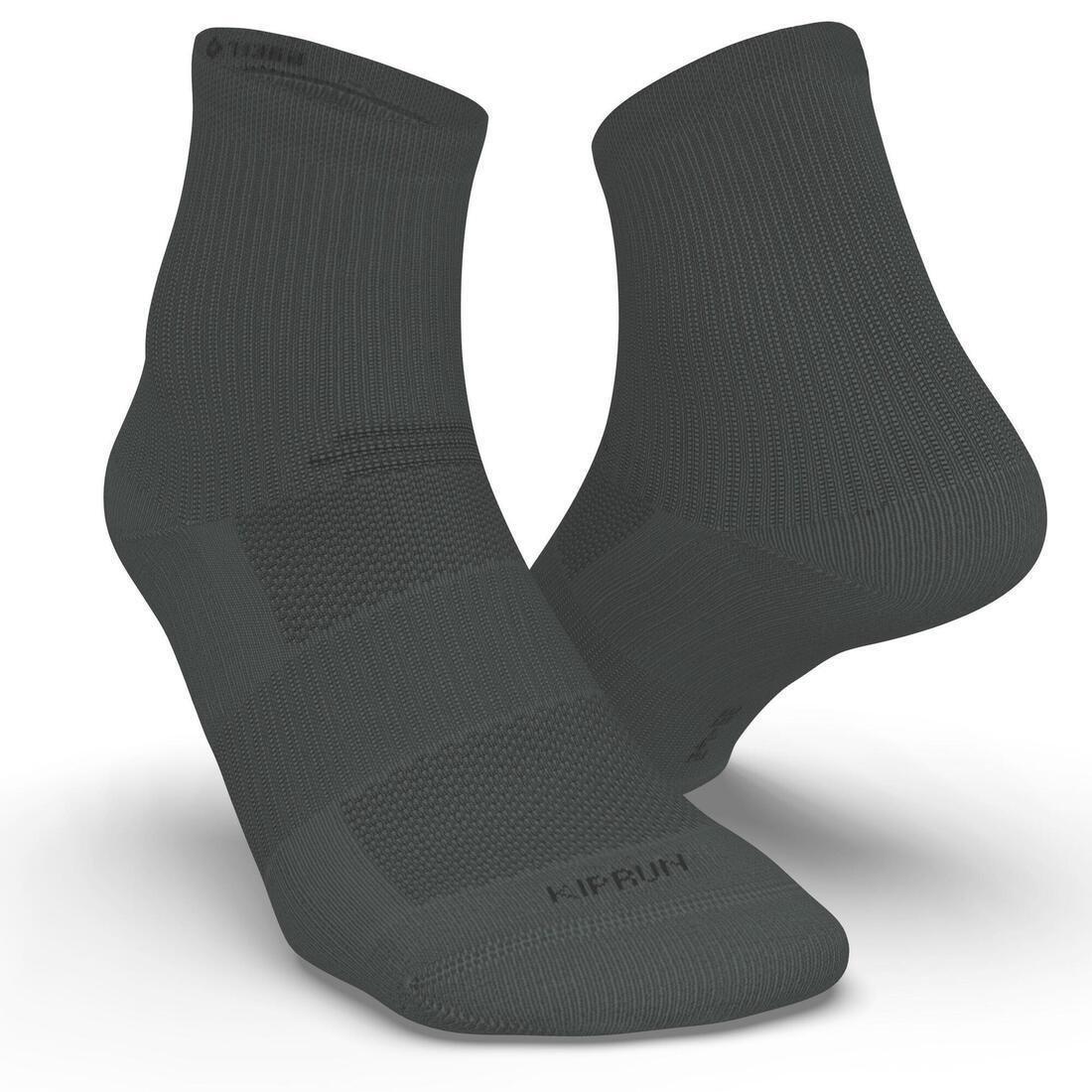 KIPRUN - Running Comfortable Mid-Height Socks 2-Pack, Black