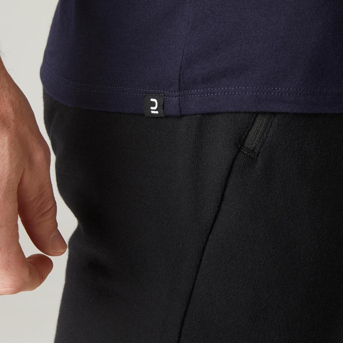 Slim-Fit Stretch Cotton Fitness T-Shirt, Asphalt Blue, No Color, large image number 3