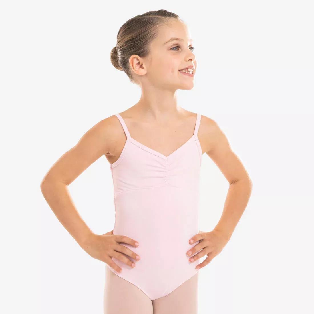 Kids Girls Ballet Camisole Leotard, Pink, , medium