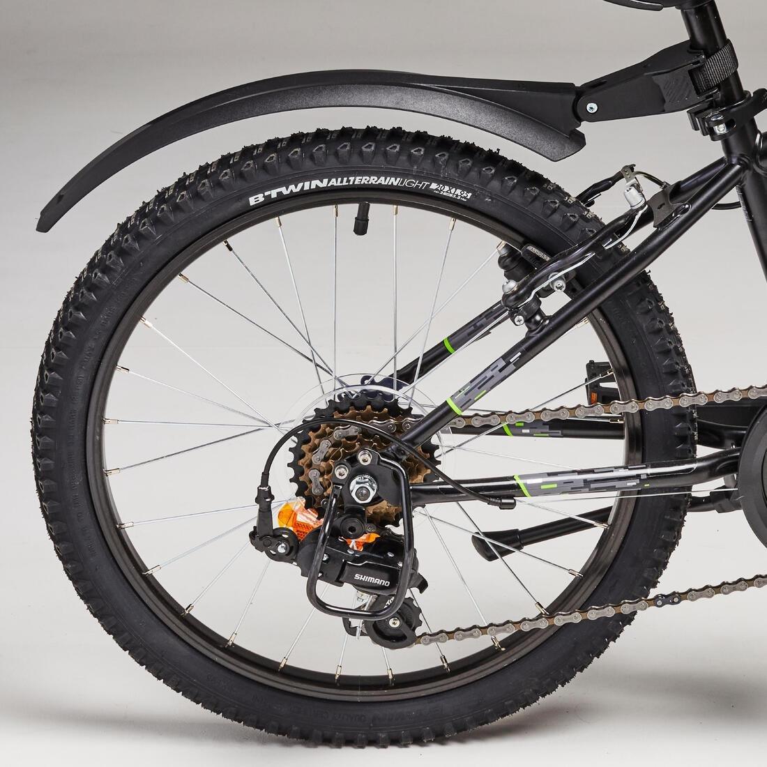 Kids 20" Mountain Bike Mudguard, Black, No Color, large image number 4