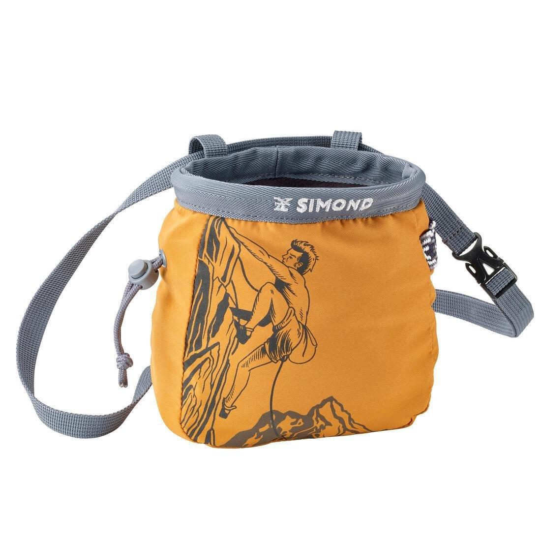 CLIMBING CHALK BAG VERTIKA SIZE L, ochre, No Color, large image number 0