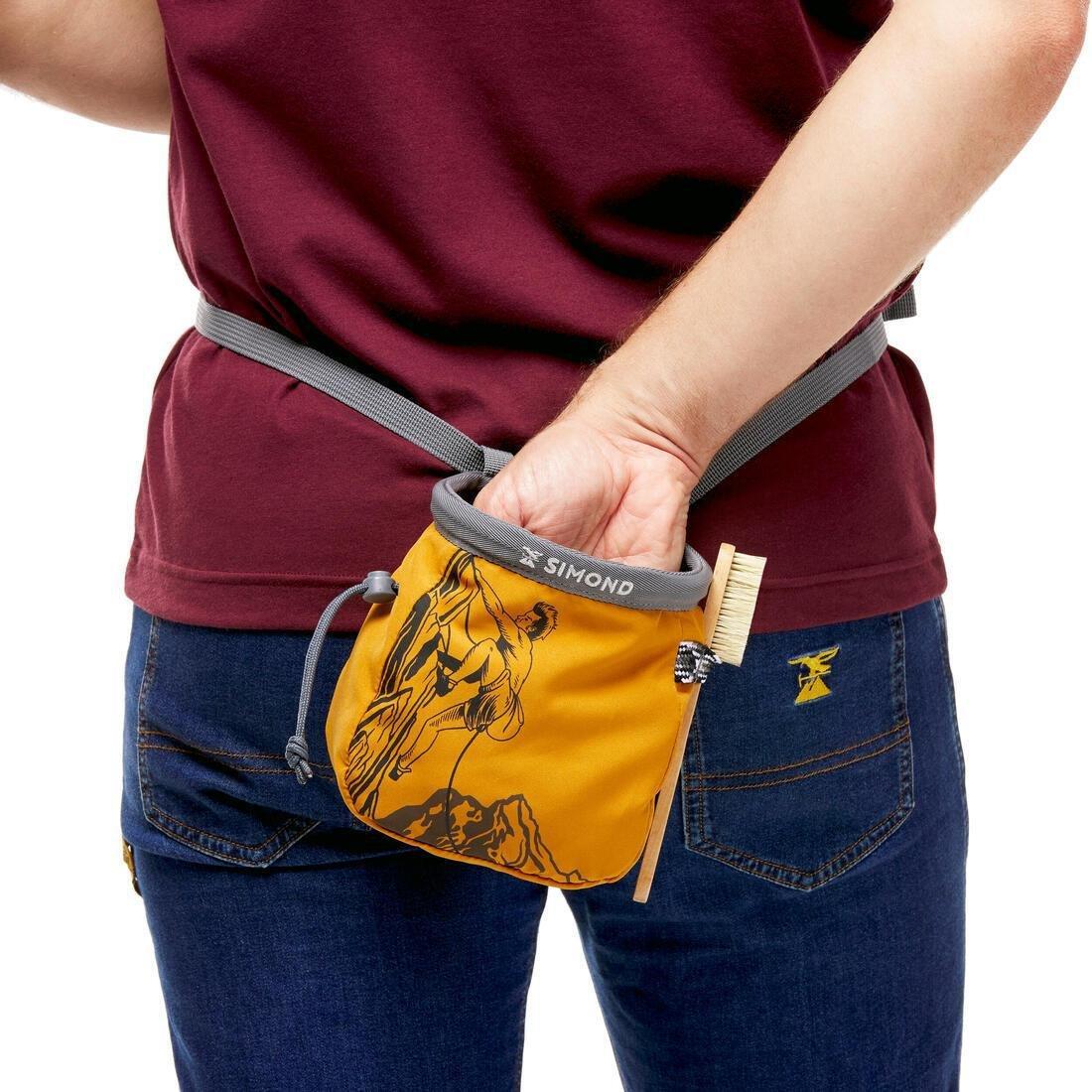CLIMBING CHALK BAG VERTIKA SIZE L, ochre, No Color, large image number 1