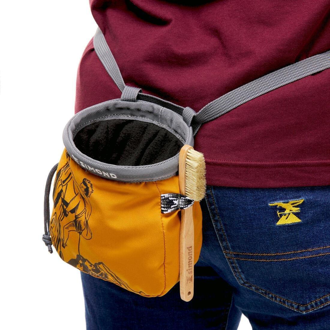 CLIMBING CHALK BAG VERTIKA SIZE L, ochre, No Color, large image number 4