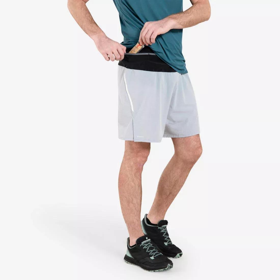 Men's Trail Running Shorts-KIPRUN Run 900 Ultra-Grey Pearl, silver grey, , medium