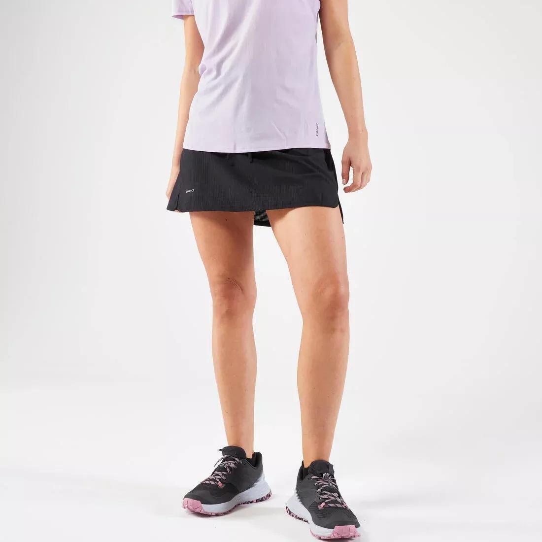 BLACK WOMEN'S TRAIL RUNNING SKORT - BLACK, No Color, large image number 0