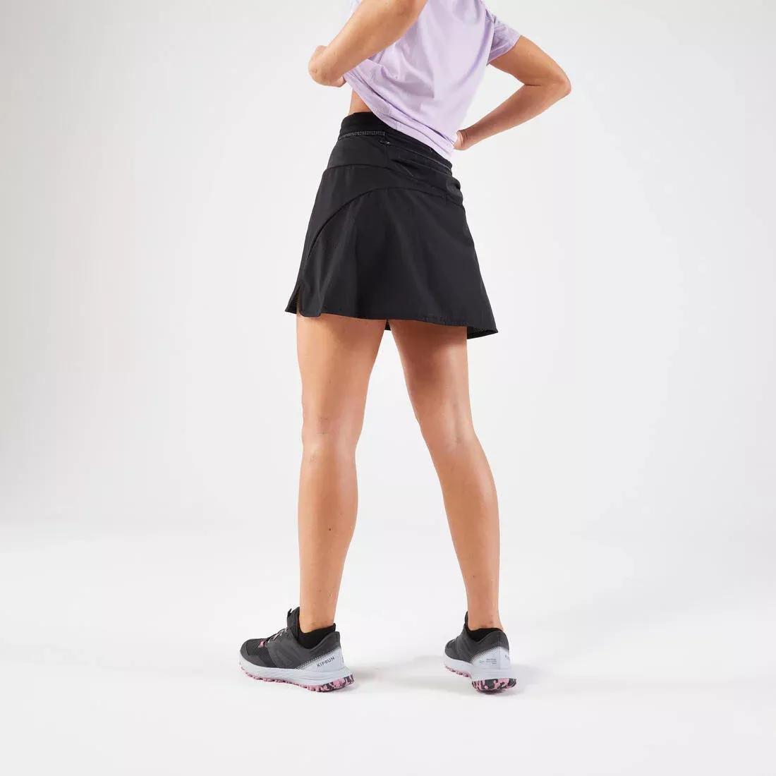 BLACK WOMEN'S TRAIL RUNNING SKORT - BLACK, No Color, large image number 3