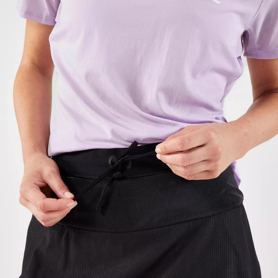 BLACK WOMEN'S TRAIL RUNNING SKORT - BLACK, No Color, large image number 5