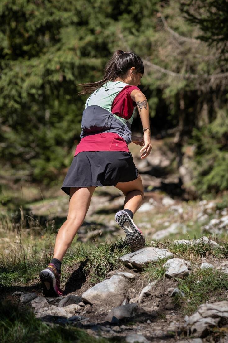 BLACK WOMEN'S TRAIL RUNNING SKORT - BLACK, No Color, large image number 13