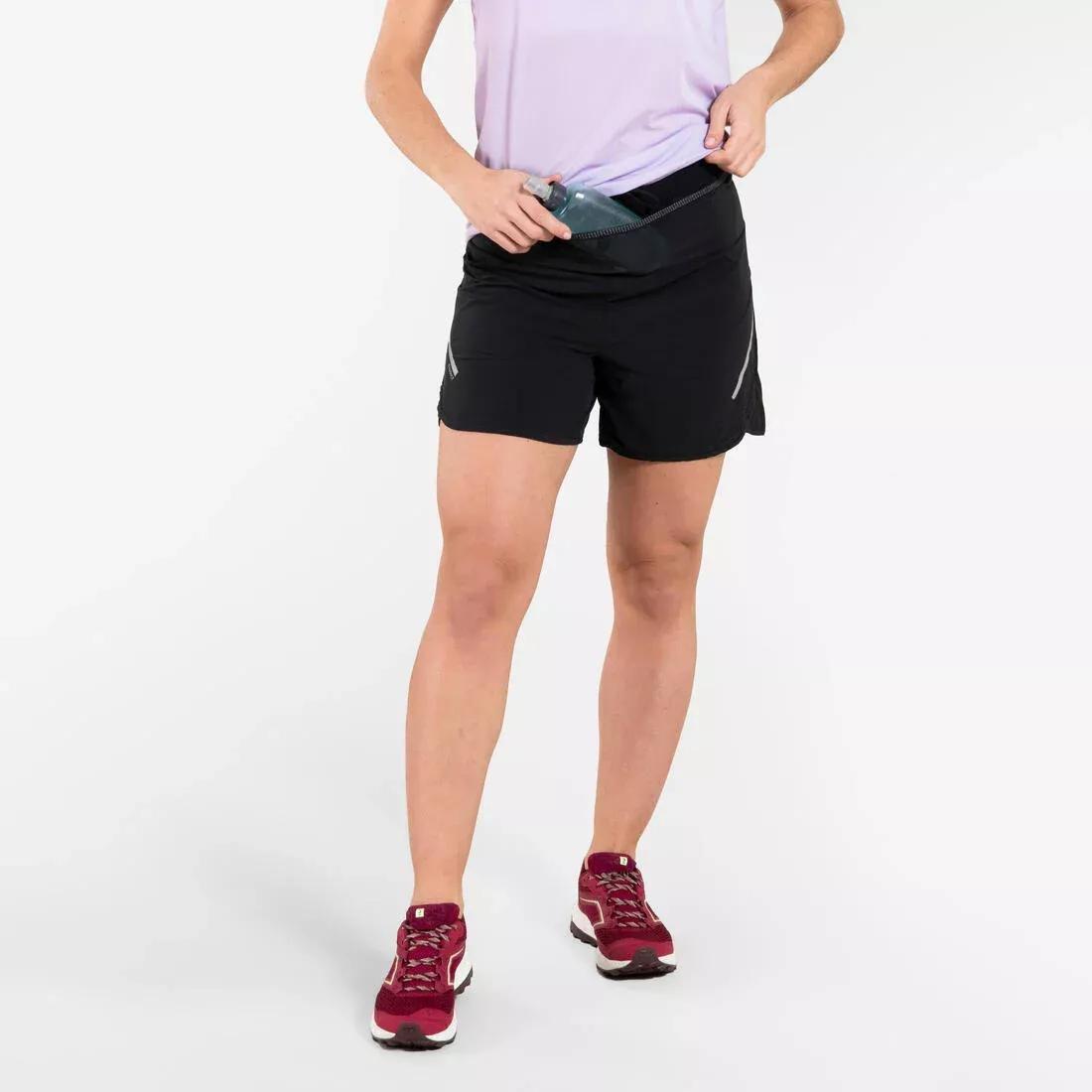 Women Trail Running Baggy Shorts, Black, No Color, large image number 0