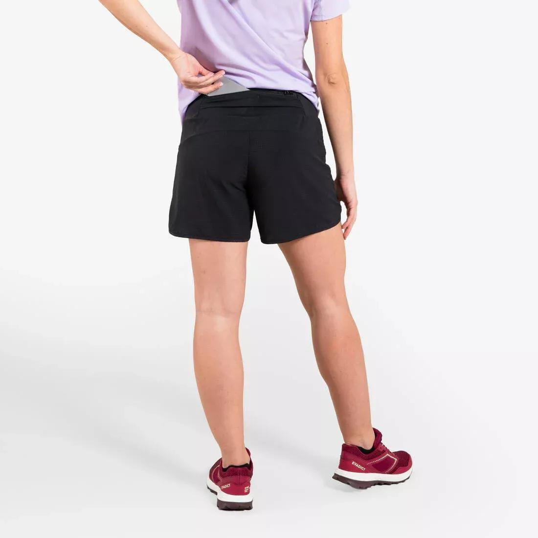 Women Trail Running Baggy Shorts, Black, No Color, large image number 3