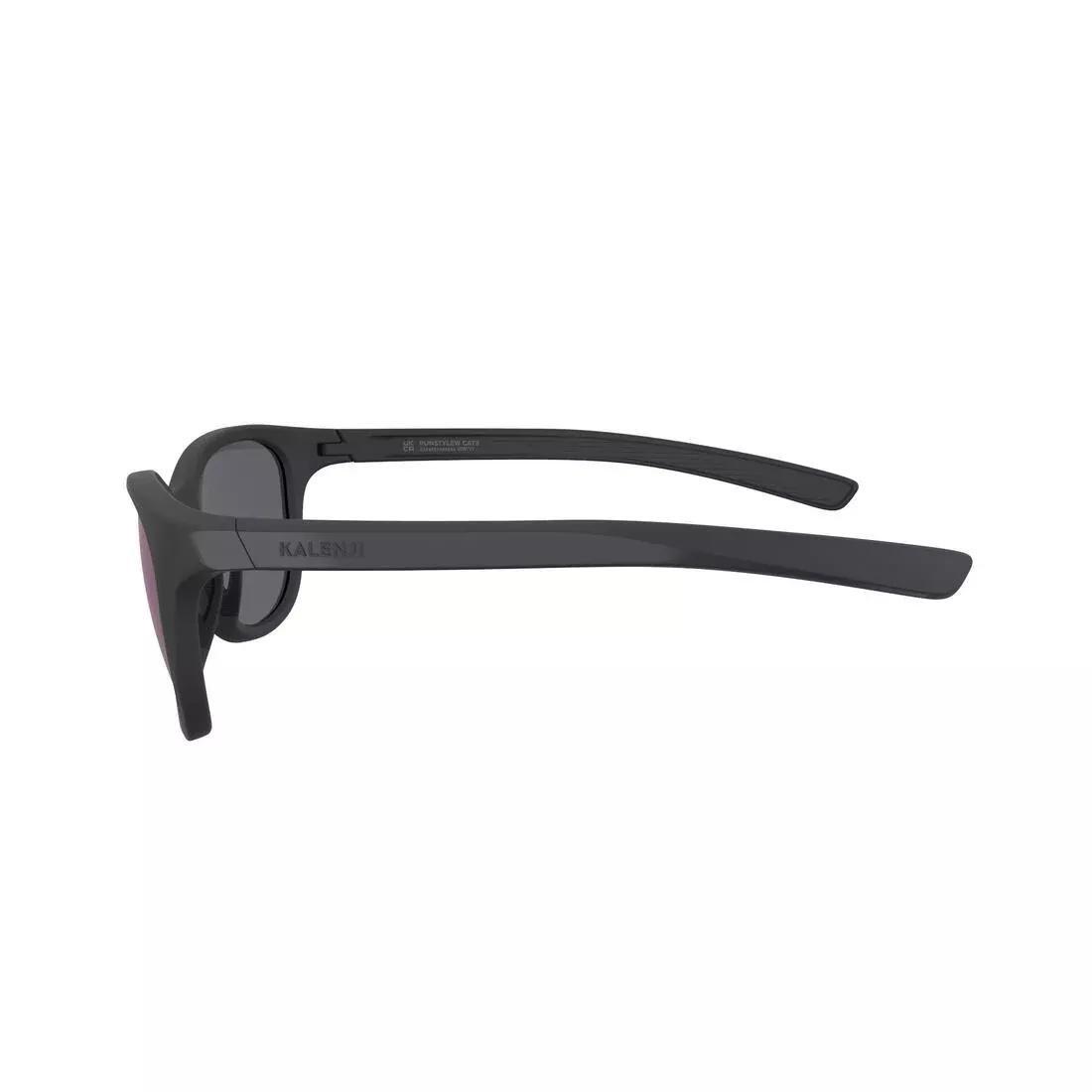 KALENJI - RUNSTYLE 2 Adult Running Glasses Category 3, Carbon grey